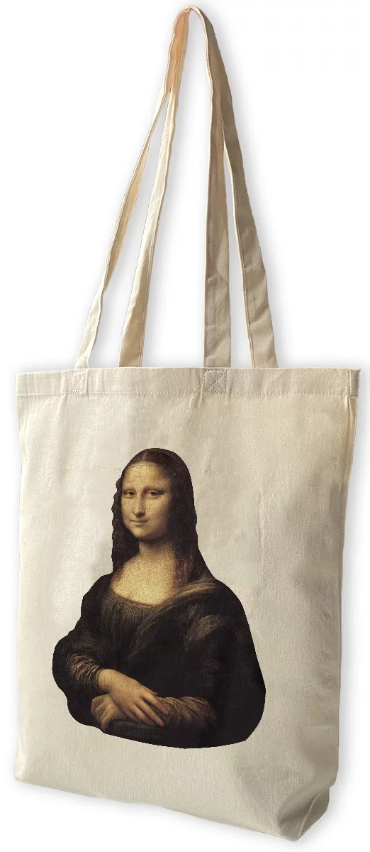 Torba bawełniana Mona Lisa Leonardo da Vinci, Biała