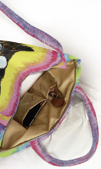 Torba na ramię shopper Kot w tęczy Louis Wain