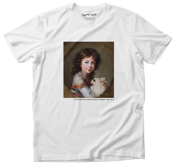 Koszulka z nadrukiem Portret Elżbiety Mniszchówny z pieskiem Élisabeth Vigée-Lebrun
