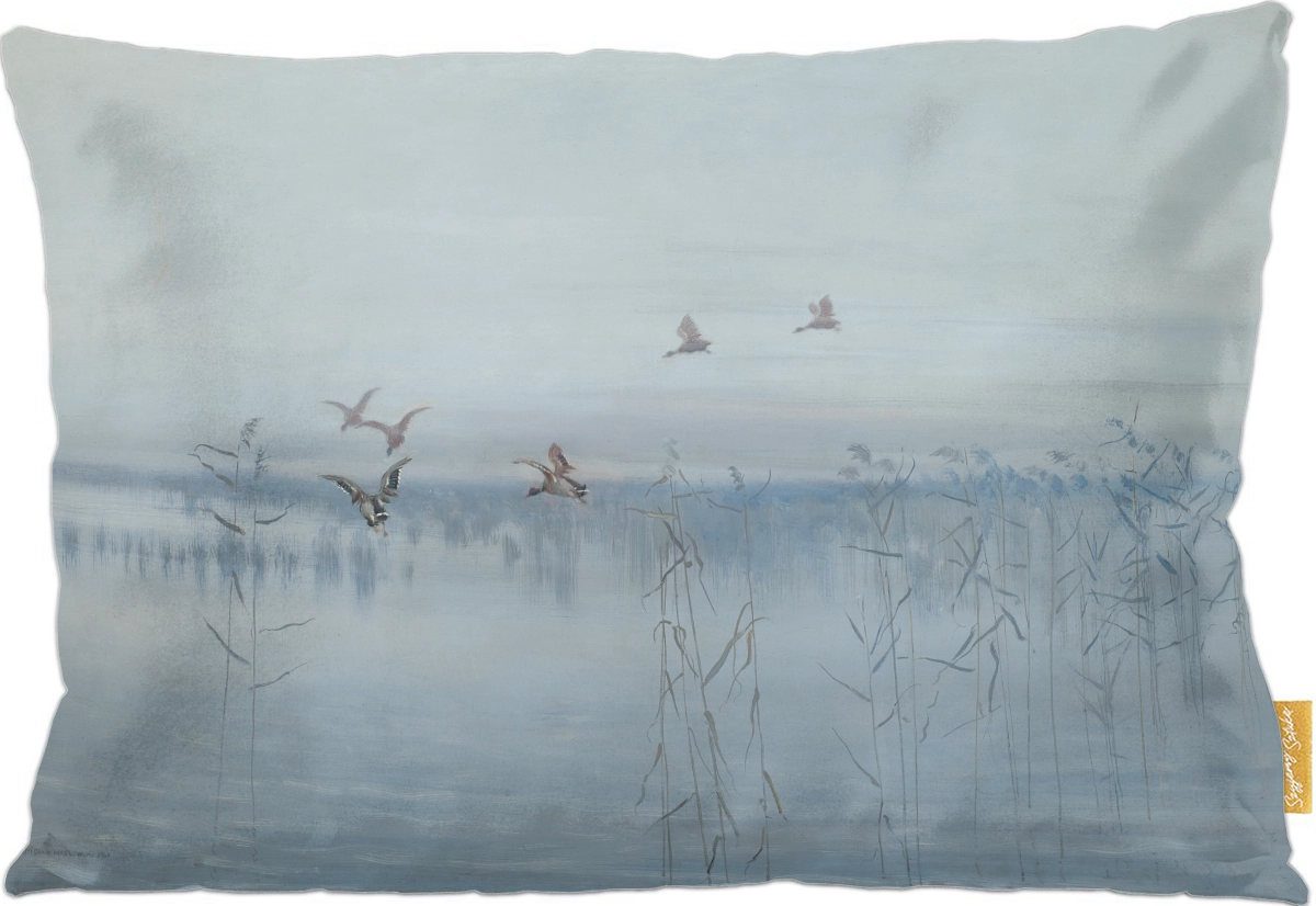 Poduszka dekoracyjna na prezent z obrazem Kaczki nad moczarami Stanisław Masłowski Szyjemy Sztukę