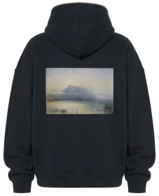 Bluza oversize Błękitny Rigi, wschód słońca William Turner