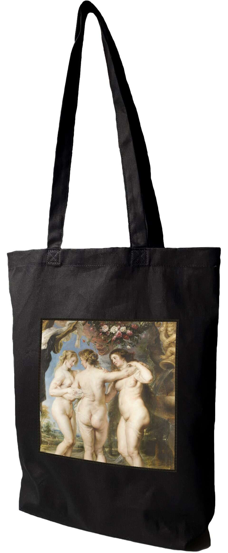 Torba z naszywką Trzy Gracje Peter Paul Rubens, Czarna