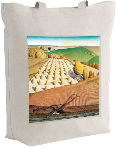 Torba z naszywką Fall Plowing Grant Wood