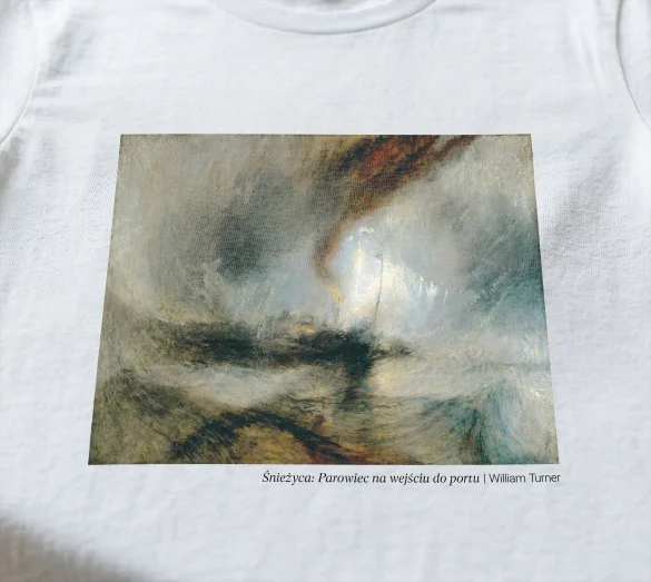 Koszulka z nadrukiem Śnieżyca: Parowiec na wejściu do portu William Turner