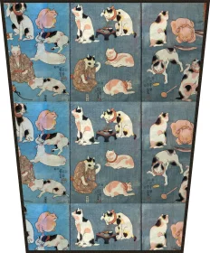 Ekran Przysłowia Ilustrowane przez Koty Utagawa Kuniyoshi