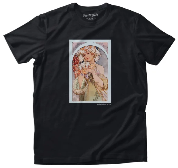 Koszulka z nadrukiem Kwiat Alfons Mucha