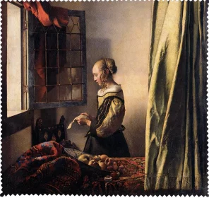 Ściereczka do okularów Dziewczyna czytająca list przy otwartym oknie Jan Vermeer