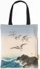 Torba na ramię Pięć mew nad skałą w morzu Ohara Koson