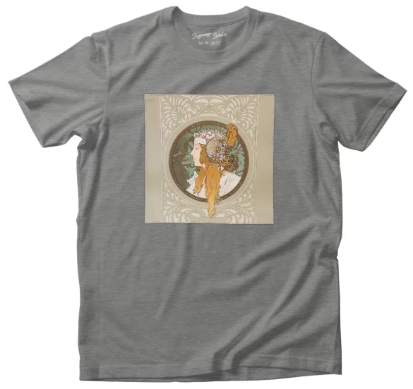 Koszulka z naszywką Bizantyjskie głowy: blondynka Alfons Mucha