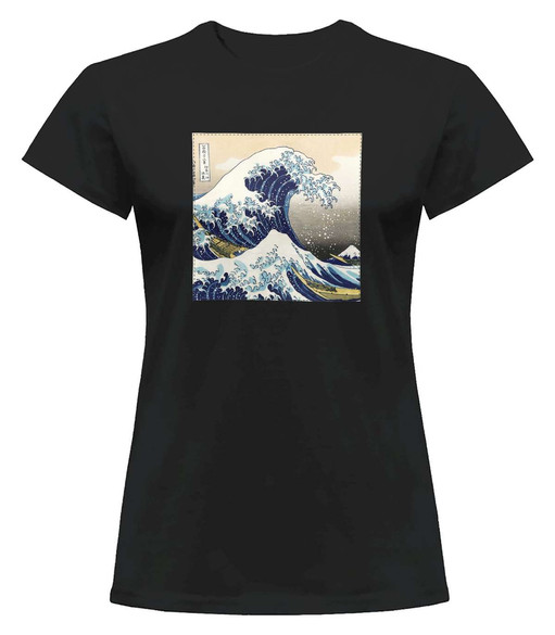 Bluzka damska z naszywką Wielka fala w Kanagawie Hokusai Katsushika