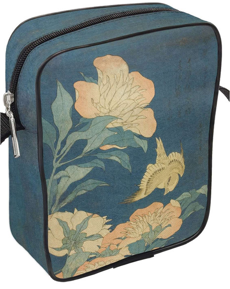 Torba Listonoszka Kanarek i piwonia Katsushika Hokusai