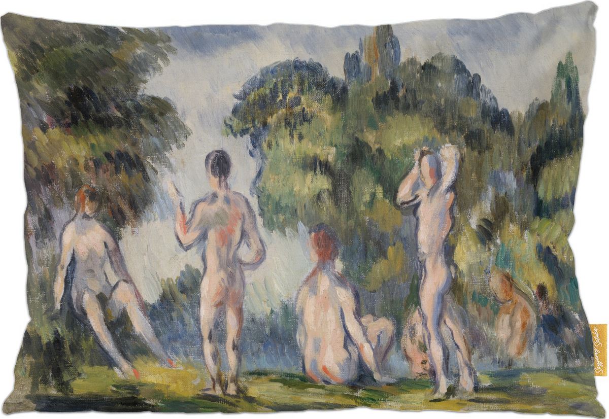 Poduszka dekoracyjna na prezent z obrazem Kąpiący się Paul Cezanne Szyjemy Sztukę