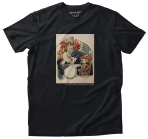 Koszulka z nadrukiem Bières De La Meuse (Piwo z mezy) Alfons Mucha