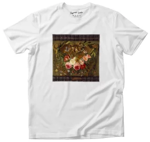 Koszulka z naszywką Dekoracyjna martwa natura Z girlandą kwiatów Jan van Kessel (starszy)