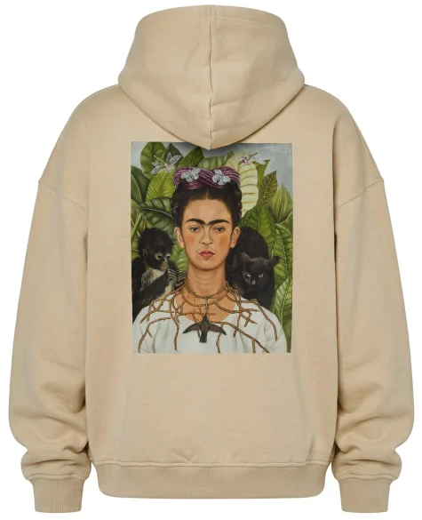 Bluza oversize Autoportret z cierniowym naszyjnikiem i kolibrem Frida Kahlo