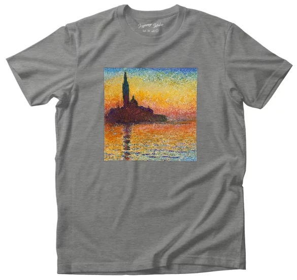 Koszulka z naszywką San Giorgio maggiore at dusk Claude Monet