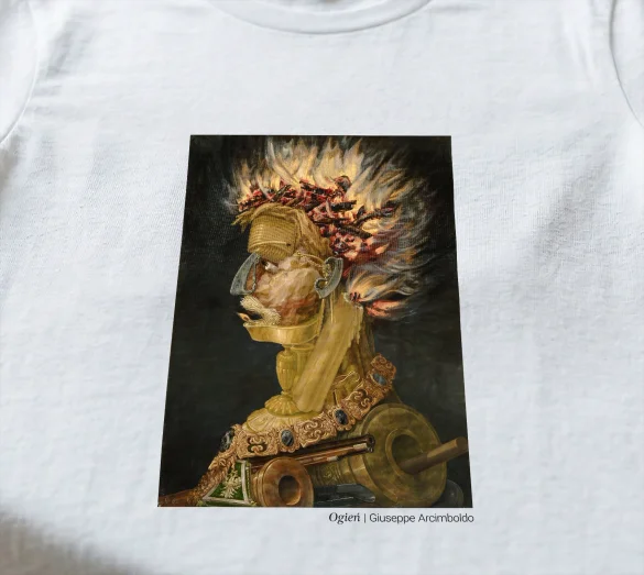 Koszulka z nadrukiem Ogień Giuseppe Arcimboldo