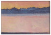 Genfersee mit Mont-Blanc im Morgenrot