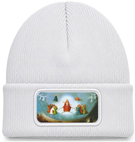 Czapka zimowa Sąd Ostateczny Hieronim Bosch – biała