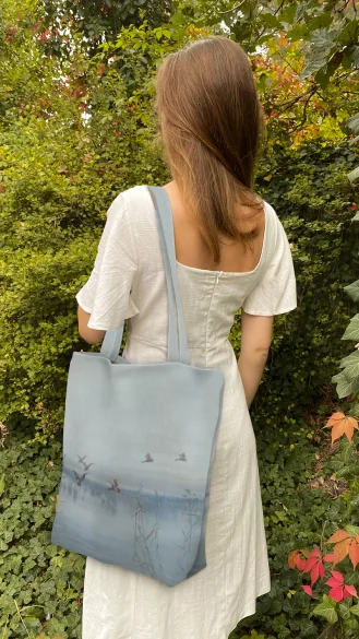 Torba na ramię shopper Kaczki nad moczarami Stanisław Masłowski