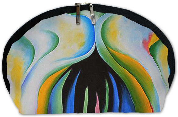 Kosmetyczka Szare linie z czarnym, niebieskim i żółtym Georgia O’Keeffe