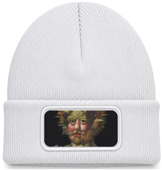 Czapka zimowa Portret Rudolfa II Giuseppe Arcimboldo – biała