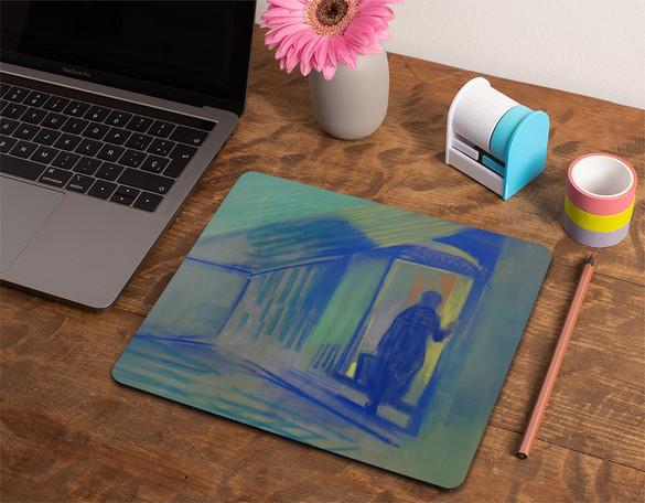 Podkładka Alte Frau beim Betreten von Schloss Pretzfeld (Stara kobieta wchodząca do zamku Pretzfeld) Curt Herrmann 36x29cm