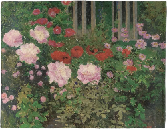 Podkładka na stół Kwitnące kwiaty na ogrodzeniu ogrodu Koloman Moser