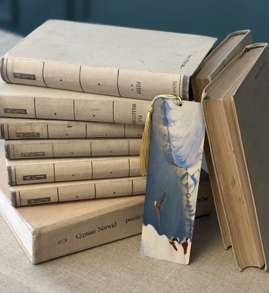 Zakładka do książki Pejzaż zimowy z rzeką i ptakiem Julian Fałat