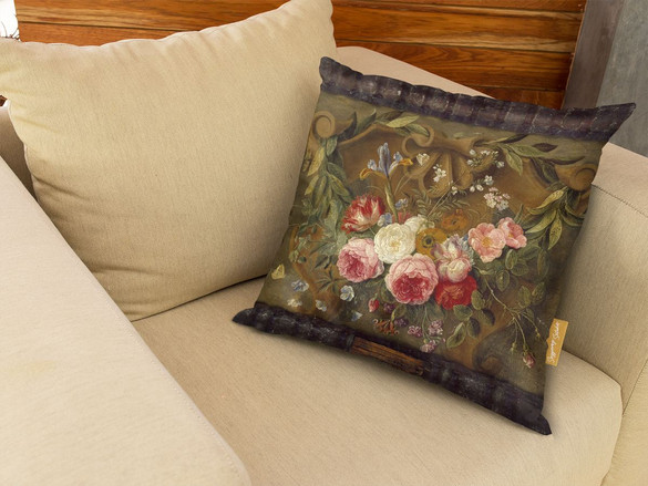 Poduszka Dekoracyjna martwa natura Z girlandą kwiatów Jan van Kessel (starszy)