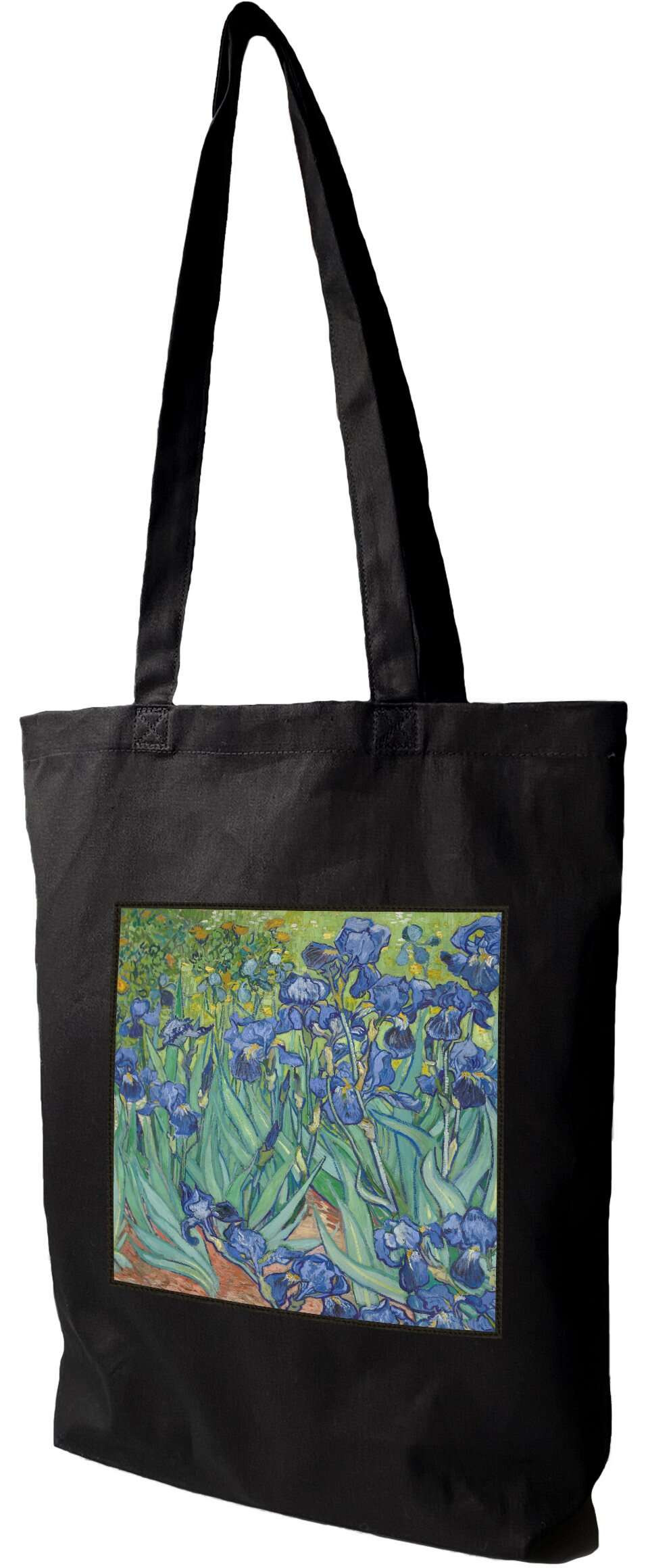 Torba z naszywką Irysy Vincent Van Gogh, Czarna