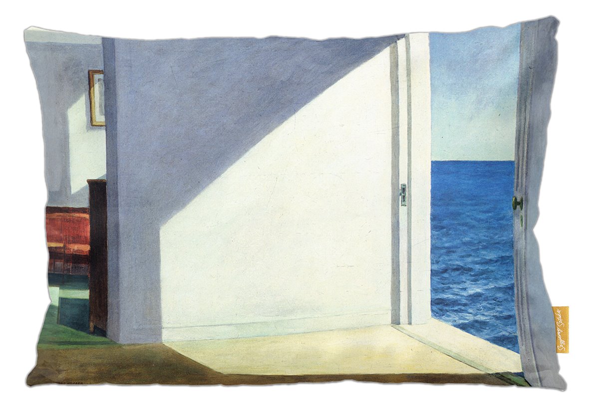Poduszka dekoracyjna na prezent z obrazem Pokoje nad morzem Edward Hopper Szyjemy Sztukę