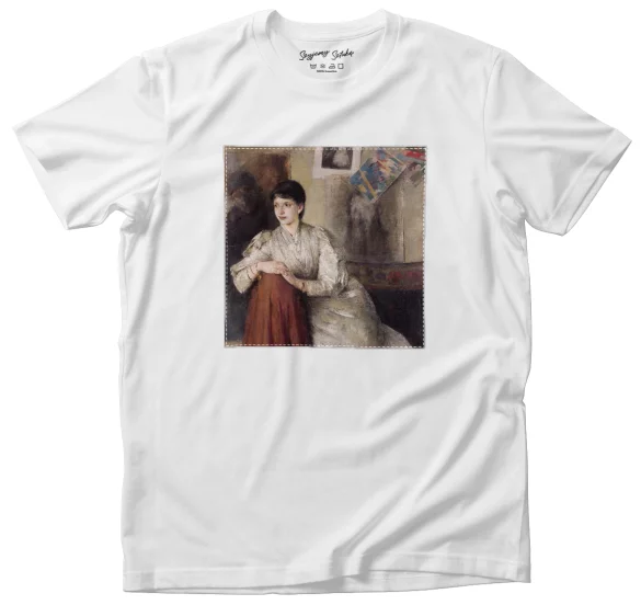 Koszulka z naszywką Portret kobiety w białej sukni Olga Boznańska