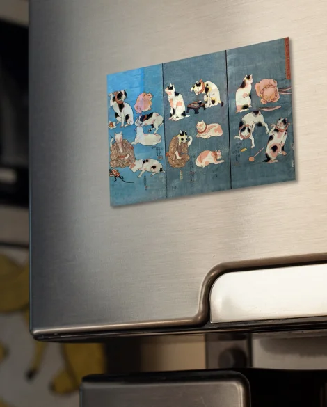 Magnes Przysłowia Ilustrowane przez Koty Utagawa Kuniyoshi