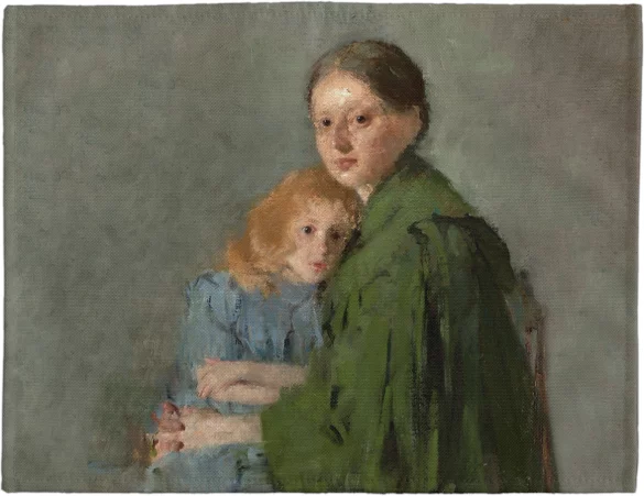 Podkładka na stół Portret kobiety z małą dziewczynką (Matka z dzieckiem) Olga Boznańska