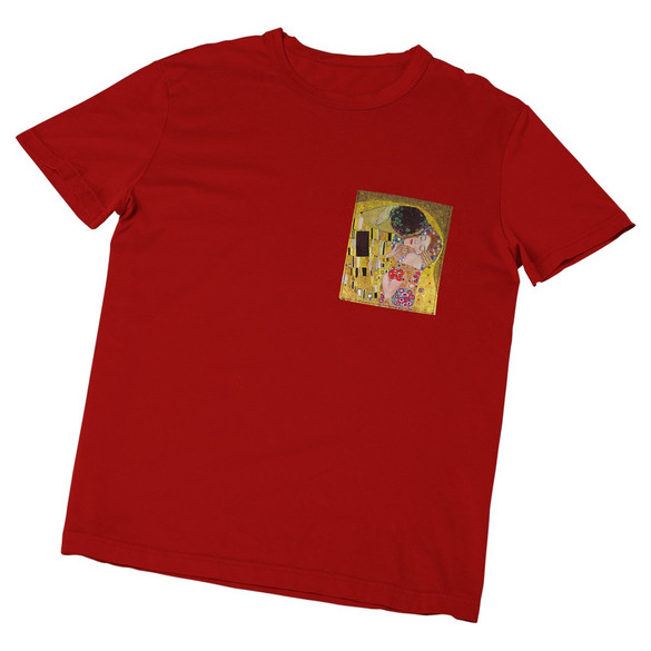 Koszulka z kieszonką Pocałunek Gustav Klimt