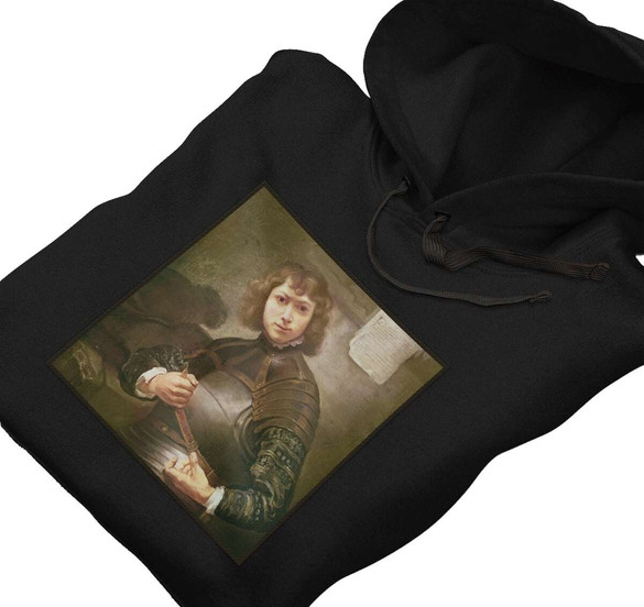 Bluza z naszywką Młody mężczyzna w złotej zbroi Rembrandt