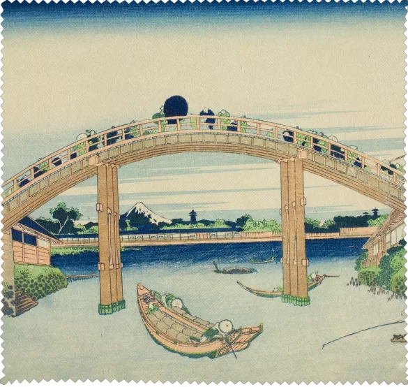 Ściereczka do okularów Pod mostem Mannen w Fukagawa Katsushika Hokusai