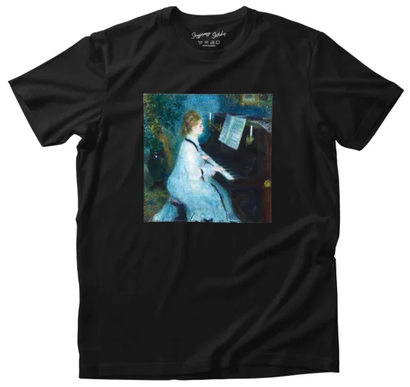 Koszulka z naszywką Kobieta przy fortepianie Pierre-Auguste Renoir
