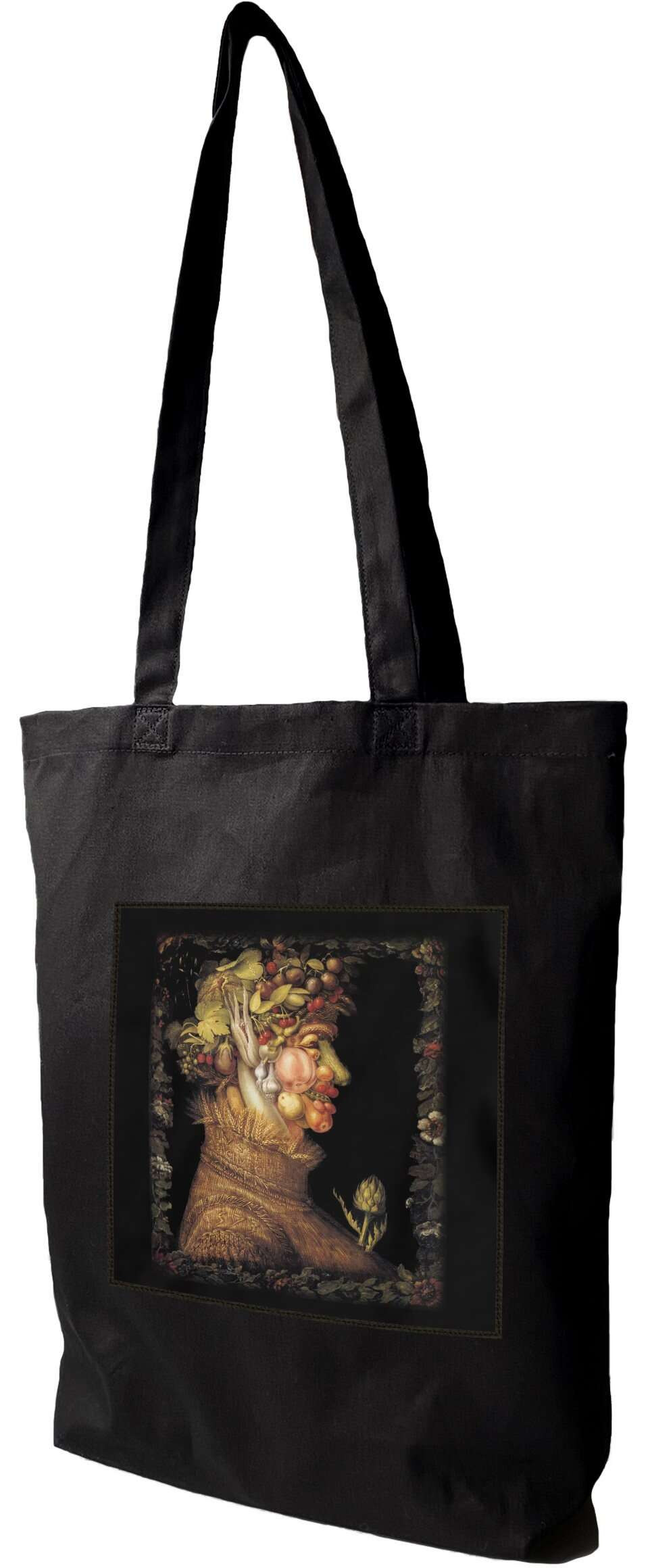 Torba z naszywką Lato Giuseppe Arcimboldo, Czarna