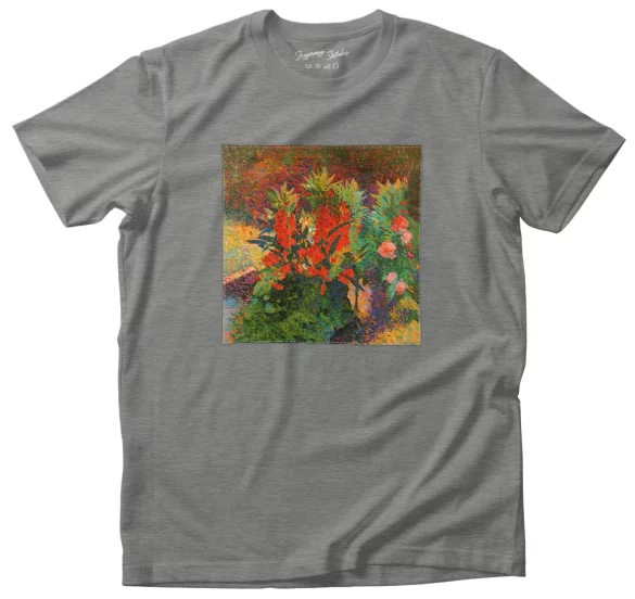 Koszulka z naszywką Frühlingsblumen im Garten (Wiosenne kwiaty w ogrodzie) Curt Herrmann