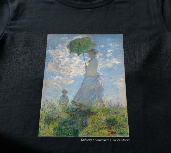 Koszulka z nadrukiem Kobieta z parasolem Claude Monet