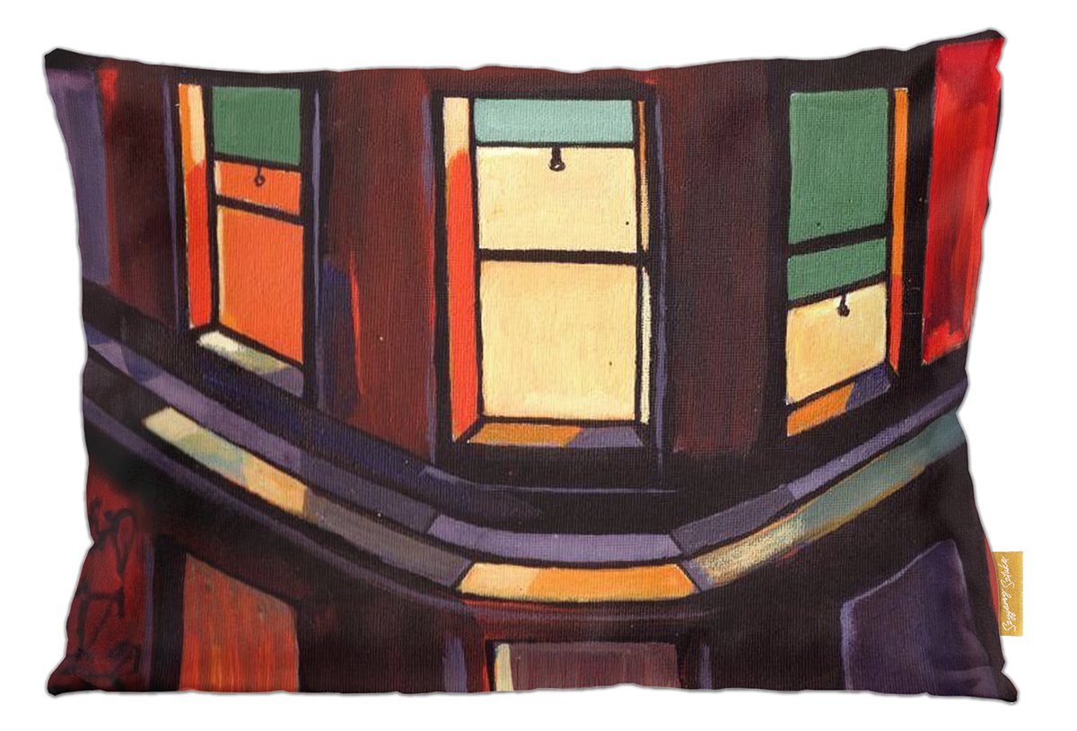 Poduszka dekoracyjna na prezent z obrazem Okna nocne Edward Hopper Szyjemy Sztukę