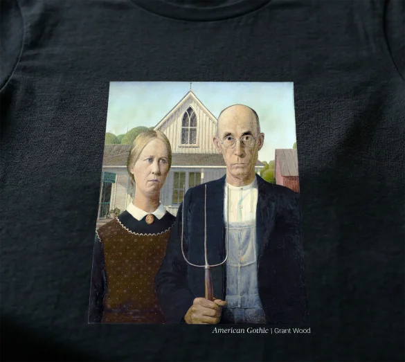 Koszulka z nadrukiem American Gothic Grant Wood