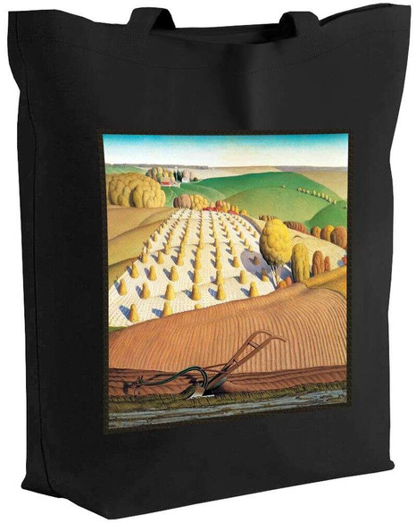 Torba z naszywką Fall Plowing Grant Wood
