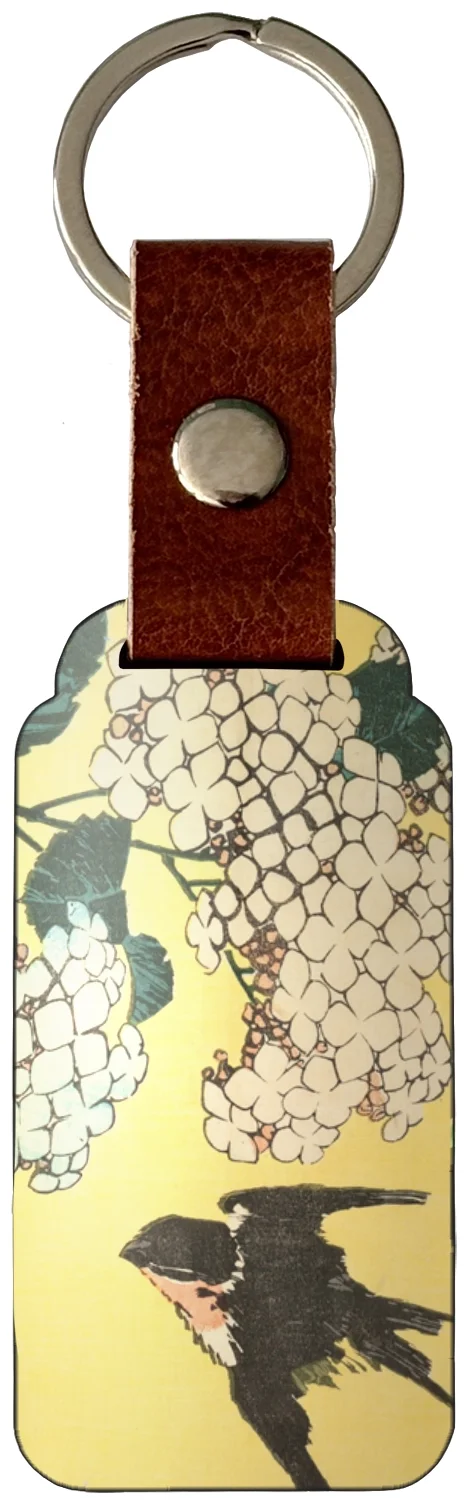 Brelok Hortensja i Jaskółka Katsushika Hokusai