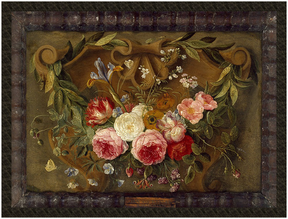 Naszywka Dekoracyjna martwa natura Z girlandą kwiatów Jan van Kessel (starszy)