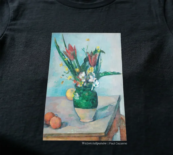Koszulka z nadrukiem Wazon tulipanów Paul Cezanne