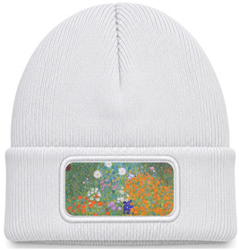 Czapka zimowa Flower garden Gustav Klimt – biała