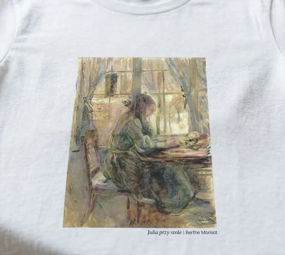 Koszulka z nadrukiem Julia przy stole Berthe Morisot